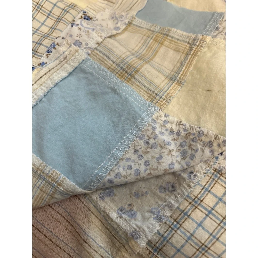 Vintage Patchwork Quilt Top Cottagecore Farmhouse Shabby Chic Country Living